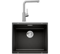 Pack évier noir + mitigeur inox brossé Blanco 528440 noir