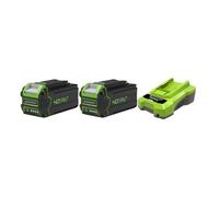Pack GREENWORKS 40V - 2 batteries 4,0Ah Lithium-ion - 1 Chargeur