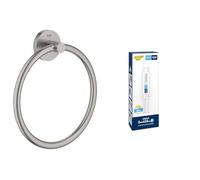 Pack GROHE Start Anneau Porte-Serviette Mural pour Salle de Bain, Supersteel, 41174DC0 + Kit Colle QuickGlue A1, 41127000