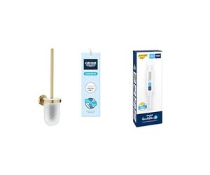 Pack GROHE Start Ensemble Brosse WC Gold Brossé Cool Sunrise avec Colle QuickFix A1, Installation Facile, Temps de durcissement 24 Heures, 41185GN0 + 41127000
