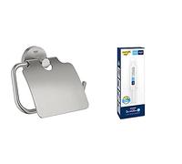 Pack GROHE Start Porte-Papier Toilette avec Couvercle Supersteel avec Colle QuickFix A1, Installation facile, temps de durcissement 24 heures, 41179DC0 + 41127000