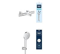 Pack GROHE Vitalio Joy+ 120 support mural douchette 3 jets + mitigeur thermostatique Precision Feel chromé