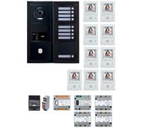 Pack GT vidéo 9 BP programmé avec platine façade noire satin 200461 - AIPHONE GTBV9EB