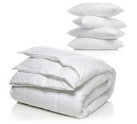 Pack Hiver Couette 220x240 cm Blue Moon et 4 Oreillers 60x60 - 550g/m² - Confort Hypoallergénique - Fabriqué en Belgique