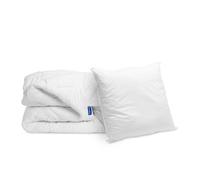 Pack Hôtel Couette Très Chaude + Oreiller Qualité Percale pour lit 1 Personne - Couette 140x200cm + 1 oreiller 60x60cm