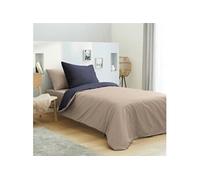 Pack housse de couette 4 P pour lit 90 x 190 cm 100% coton - 57 fils-cm² Lin-Marine