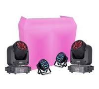 Pack Ibiza Régie DJ Booth Facade DS40 - 2 Lyres Spot 100W B-Eye 6x10W DMX - 2 Projecteurs PAR - Soirée Mariage Fête Pro Noir