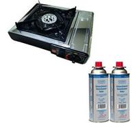 PACK INCASA Réchaud à gaz + CADAC 2 Cartouches de gaz 220G - Camping-car