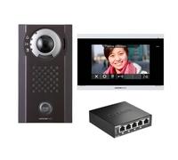 Pack IP saillie, moniteur avec boucle magnétique, programmé & switch PoE inclus - AIPHONE PIXSV