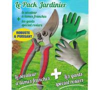 Pack Jardinier : Secateur a lames franches & Gants spécial epineux