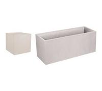 Pack Jardinière Rectangulaire 100 X 40 X 43,5 Cm + Jardinière Carrée 40 Cm - Beige Calcaire - Eda