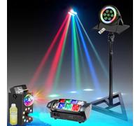 Pack Jeu Lumière Spyder RGBW Ibiza Light LED8-MINI - Pied Support - Projecteur PAR LED THINPAR-LEDRING - Machine Fumée Astro RGB