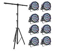 PACK JEUX DE LUMIERE comprenant 1 PORTIQUE DJ + 8 PARLED181 PROJECTEURS DMX PA DJ LED SONO CLUB BAR DISCO ORCHESTRE SOIREE DANSANTE