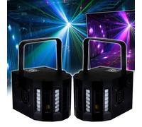 PACK Jeux de lumière Sono DJ LIGHT 2 EFFETS DERBY Noir 4 LEDs RGBW