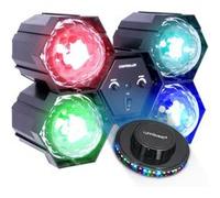 Pack Jeux de Lumières Effet à 4 Cristal LED - Lampe de scène/fête, multicolore, contrôleur son/lumière intégré, Light OVNI LED