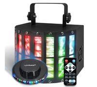 Pack Jeux de lumières LyteQuest DERBY XL, Multifaisceaux 9 LED 3W, 9 couleurs, Mode Auto, Détect Musi. DMX512, Lumière OVNI LED