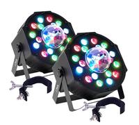 Pack Jeux de lumières PROJECTEURS PAR PARTY-PAR-ASTRO, 7 canaux DMX A 18 LED RVB, AVEC ASTRO 3 LED, Etriers, 2 crochets