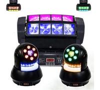 Pack Jeux Lumière Ibiza Spider 8x10W DMX - 2 Lyres 30W STAR-WASH - Fête Pro Anniversaire Soirée Bar Mariage DJ Mobile Club Noir
