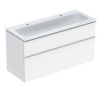 Pack lav slim 120 cm avc mbl Geberit iCon 2T et siphon poignée Blanc Blanc br. - GEBERIT 502.338.01.1