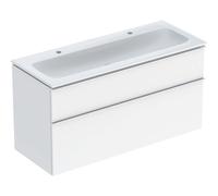 Pack lav slim 120 cm avc mbl Geberit iCon 2Tet siphon poignée Chrome Blanc br. - GEBERIT 502.338.01.2