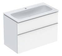 Pack lav slim 90 cm avc mbl Geberit iCon 2Tet siphon poignée Chrome Blanc br. - GEBERIT 502.337.01.2
