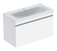 Pack lavabo slim 100 cm + meuble Geberit Renova Plan 1T 1T à l'angl. Blanc br. - GEBERIT 501.917.01.1