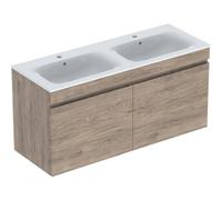 Pack lavabo slim 130 cm + mbl Geberit Renova Plan 1T 1T à l'angl. Noyer carya - GEBERIT 501.918.JR.1