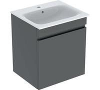Pack lavabo slim 60 cm avc meuble Geberit Renova Plan 1T 1T à l'angl. Gris vel. - GEBERIT 501.915.JK.1