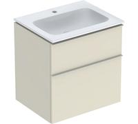Pack lavabo slim 60 cm avec meuble Geberit iCon 2 tiroirs et siphon Sable gris - GEBERIT 502.335.JL.1