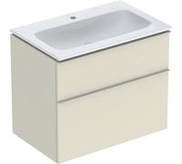 Pack lavabo slim 75 cm avec meuble Geberit iCon 2 tiroirs et siphon Sable gris - GEBERIT 502.336.JL.1