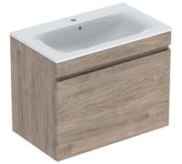 Pack lavabo slim 80 cm avc mbl Geberit Renova Plan 1T 1T à l'angl. Noyer carya - GEBERIT 501.916.JR.1