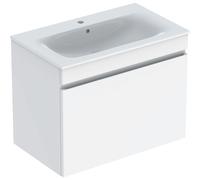Pack lavabo slim 80 cm avc meuble Geberit Renova Plan 1T 1T à l'angl. Blanc br. - GEBERIT 501.916.01.1