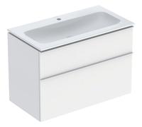 Pack lavabo slim 90 cm avec meuble Geberit iCon 2 tiroirs et siphon Blanc mat - GEBERIT 502.337.01.3