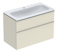 Pack lavabo slim 90 cm avec meuble Geberit iCon 2 tiroirs et siphon Sable gris - GEBERIT 502.337.JL.1