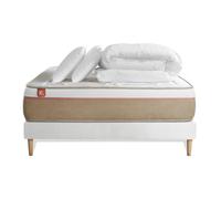 Pack LE SOYEUX 180 x 200 cm sommier kit Blanc - 24cm - Ressorts ensachs et mmoire de forme - Equilibr - Sommier kit Blanc - Avec couette et oreillers