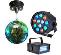 Pack LIGHT Boule à facettes 20cm + Mini strobe + PAR-MINI-RGBW