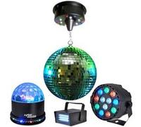 Pack LIGHT Boule à facettes 20cm + Mini strobe + SUNMAGIC + PAR-MINI-RGBW