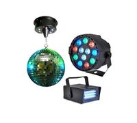 Pack LIGHT Boule à facettes 30cm + Mini strobe + PAR-MINI-RGBW