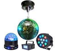 Pack LIGHT Boule à facettes 30cm + Mini strobe + SUNMAGIC + PAR-MINI-RGBW
