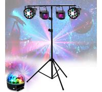 Pack light DJ 5 jeux de lumière compacts et puissants, 1 Portique robuste - PA DJ SONO MIX LED Soirée anniversaire mariage, Bar