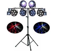 Pack light DJ - LYTOR - Parled Projecteur Astro - 6 effets LED compacts - RGBA/RGB + stroboscopes - Pied portique inclus