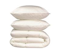 Pack Linge de Lit Microfibre - 1 Couette Chaude 220 x 240 cm + 2 Oreillers 60 x 60 cm - Blanc