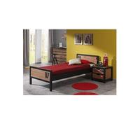 Pack Lit 90x200cm + Chevet en Pin Massif - TCHAD -