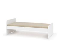Pack Lit Avec Matelas Bois Massif Talia Blanc 90X200