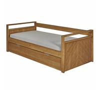 Pack Lit Banquette Gigogne Avec Matelas Bois Massif Ivy Bois 90X200