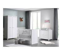 Pack - Lit Bébé 60x120cm, Commode & Armoire "Erik I" Blanc