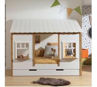 Pack - Lit Cabane Enfant & Tiroir ""Housebed IV"" 90x200cm Blanc
