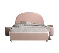Lit moon rose 140x200 - coffre + 2 poufs
