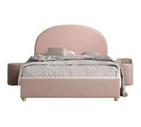 Pack - Lit Coffre Adulte & 2 Poufs "Moon" 140x200cm Rose Rose