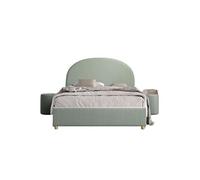 Pack - Lit Coffre Adulte & 2 Poufs "Moon" 140x200cm Vert